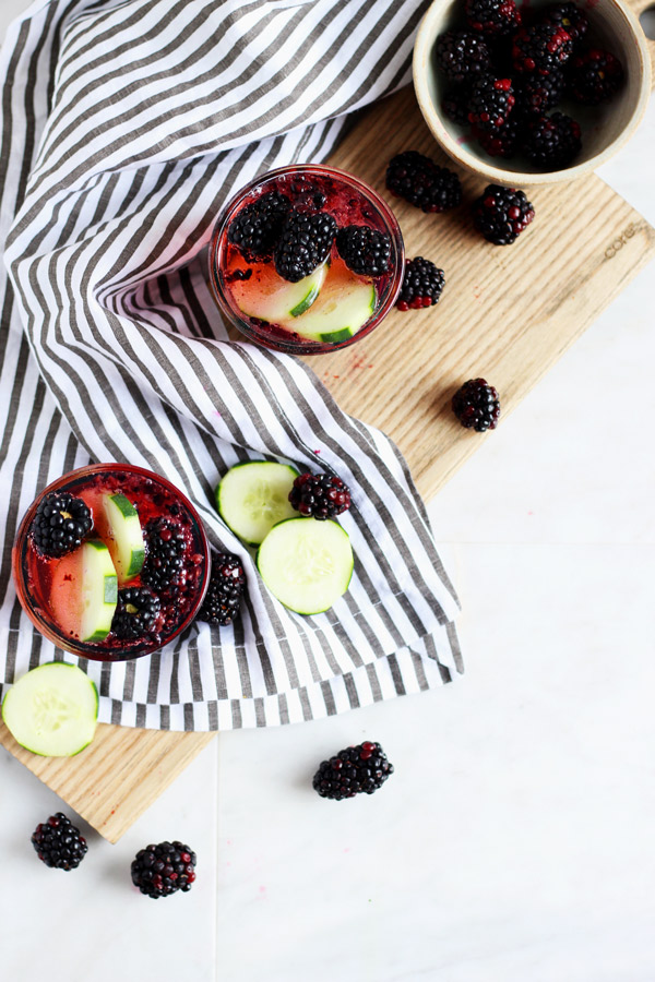 Blackberry Cucumber Gin and Tonic